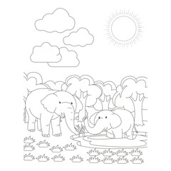 funny animal coloring page for kids