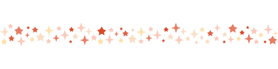 Seamless border with stars. Festive pattern for birthday, christmas ribbon, decoration gifts, banners, greeting cards, invitation. Vector illustration with frame, web footer or header design.