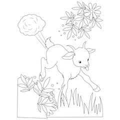 funny animal coloring page for kids
