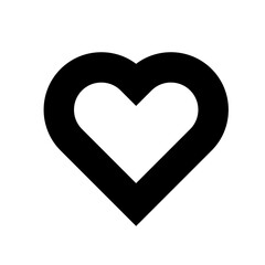 Abstract, stylized heart icon, PNG with transparent background