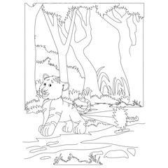funny animal coloring page for kids