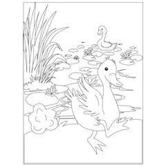 funny animal coloring page for kids