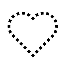 Abstract, stylized heart icon, PNG with transparent background