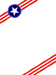 Abstract American flag symbols corner frame border with an empty space for text.	
