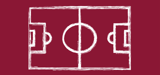 Qatar, ball in goal. Soccer, football cup 2022 game. Vector background banner. wk, ek play model. Sport finale or school, sports game cup. Street ball games