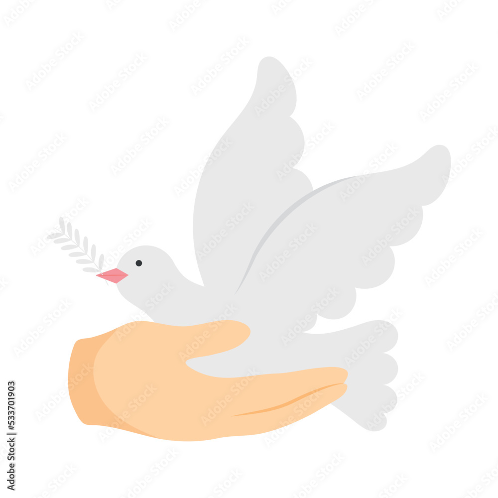 Wall mural hand with peace dove