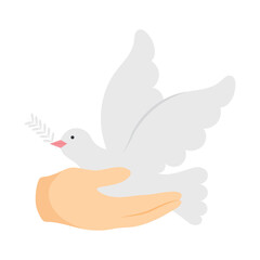 hand with peace dove