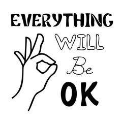 Motivational, positive quote for your printing design. PNG with transparent background.