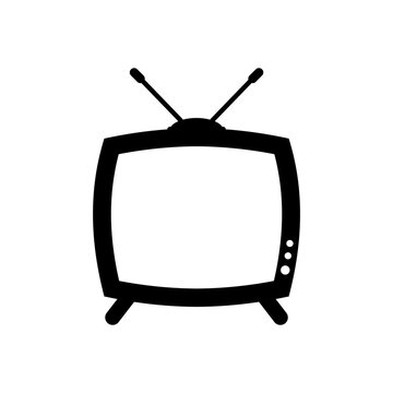 Icono de televisi&oacute;n antigua con antena. Ilustraci&oacute;n vectorial