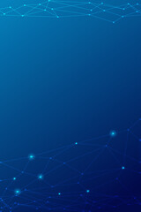 Blue Vertical template of poster with network connection style.