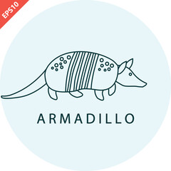 armadillo animal design icon flat vector isolated illustration