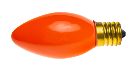 Orange isolated glass c9 light bulb