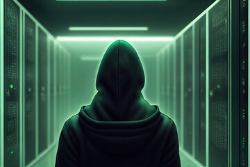 Dangerous hacker breaks into company data servers and infects system with a virus.