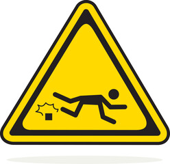 Warning Tripping Hazard Symbol Sign ,Vector Illustration