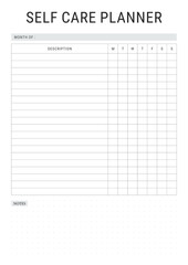 Self Care Planner