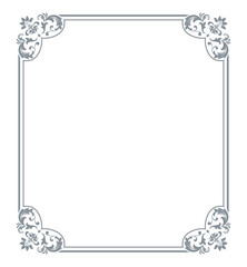 Decorative frame Elegant vector element for design in Eastern style, place for text. Floral gray and white border. Lace illustration for invitations and greeting cards