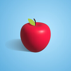 Obraz premium apple 3d icon. red apple 3d icon