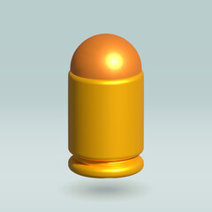 bullet isolated 3d icon. bullet 3d illustration.