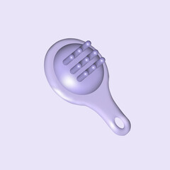 hair brush isolated 3d icon