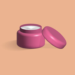 cosmetic cream isolated 3d icon. skin cream in container 3d icon