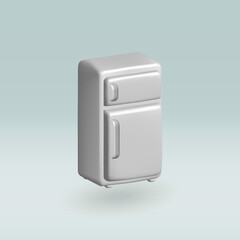 fridge isolated 3d icon. kitchen fridge 3d illustration.