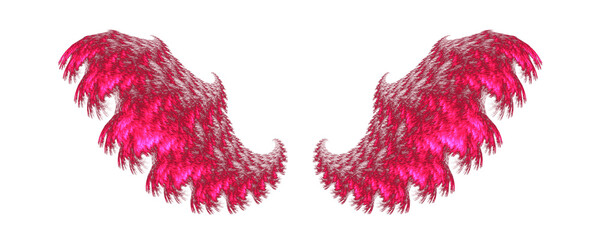 two reddish pink wings