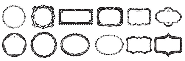 Vector Frame Set ornamental vintage.