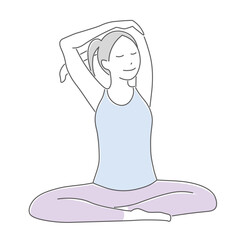 ヨガをする女性のイラスト