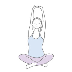 ストレッチをする女性のイラスト