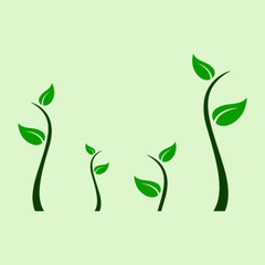 go green, wood vector with green leaves, vector illustration