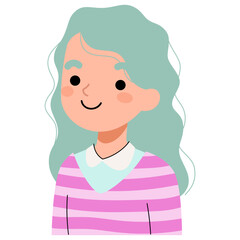 Smiling Girl Avatar, Kid Avatar Illustration
