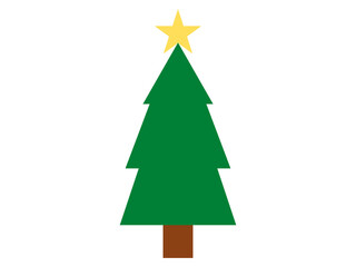 Christmas tree with a star on white background