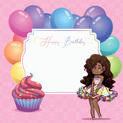 Birthday girl princess invitation