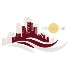 City silhouette skyline illustration design. City landscape Panorama buildings