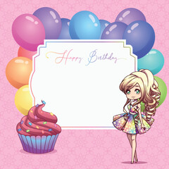 Birthday girl princess invitation