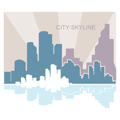 City silhouette skyline illustration design. City landscape Panorama buildings