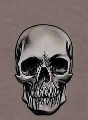 human skull, digital illustration
