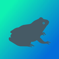 Frog graphic icon. Frog transparent sign isolated on a gradient background. Vector illustration
