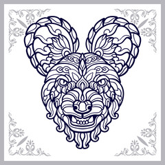 Hyena mandala arts isolated on white background