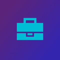 office briefcase vector, purple background, vector illustration