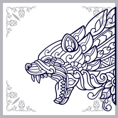 Hyena mandala arts isolated on white background