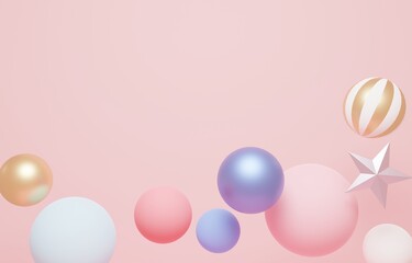 3D素材_かわいいオーナメント_パステルカラー