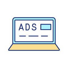 Digital advertising RGB color icon. Marketing approach. Promoting product through digital channels. Isolated raster illustration