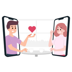 Online Dating Illustration