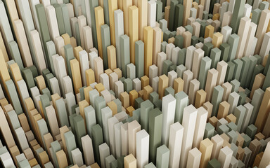 Obraz premium 3D render abstract random color background modern geometric cube wallpaper