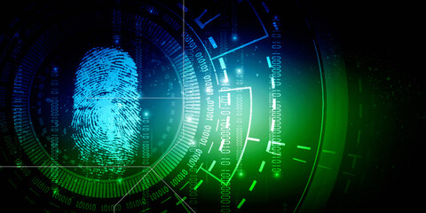 Fingerprint Scanning Technology Concept 2d Illustration