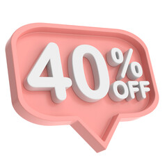 3D forty percent off. 40% off. 40% sale.