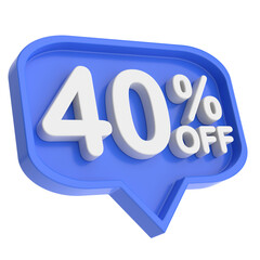 3D forty percent off. 40% off. 40% sale.