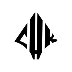 CWK letter logo design. CWK modern letter logo with black and white background. CWK creative  letter logo. simple and modern letter CWK logo template.