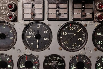 Cockpit of an old plane